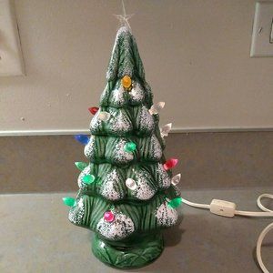 Ceramic Lighted Christmas Tree Vintage 10" Marcia Inspirations Trim n Glo CTL-10